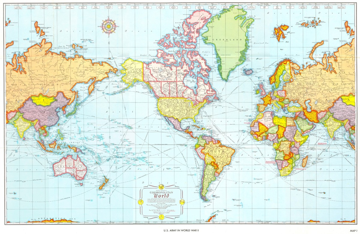 Карта мира для США