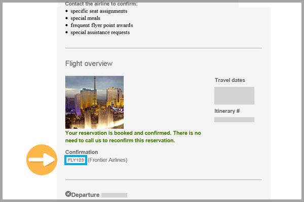 Travelocity confirmation email example