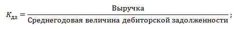 Показатель оборачиваемости дебиторской задолженности. Формула