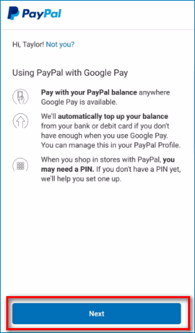 Подтвердить действие в Google Pay