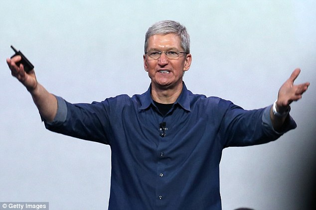 Innovation: Apple CEO Tim Cook speaks at a special Apple even in California, in September 2014. The company is expected to announce plans to launch Apple Pay in the UK tomorrow at its week-long software development event in San Francisco