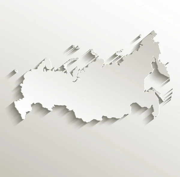Россия карта карты бумаги 3d естественных растровых — стоковое фото