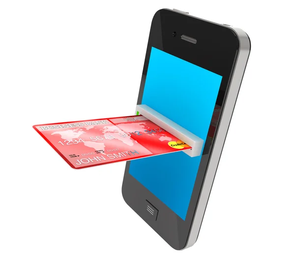 Кредитной карты и мобильного телефона — стоковое фото