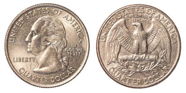 Американская монета четверть — стоковое фото