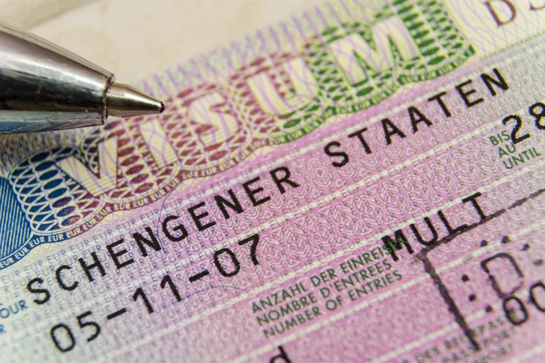 Шенгенская виза — стоковое фото