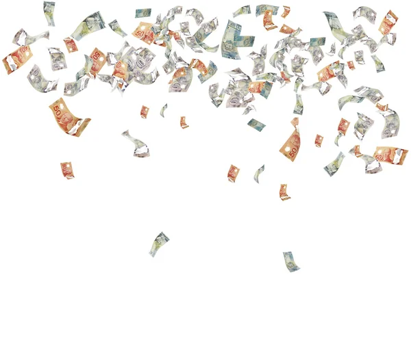 Канадские доллары, изолированные на белом фоне — стоковое фото