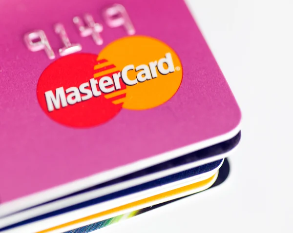 Стек кредитных карт MasterCard — стоковое фото