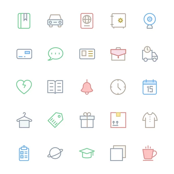 User Interface Colored Line Vector Icons 17 — стоковое фото