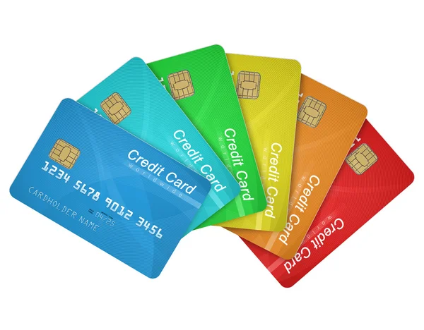 Кредитные карты на белом — стоковое фото