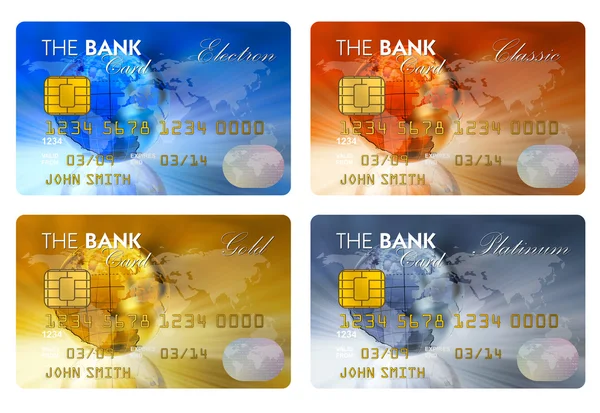 Набор цветных кредитных карт — стоковое фото