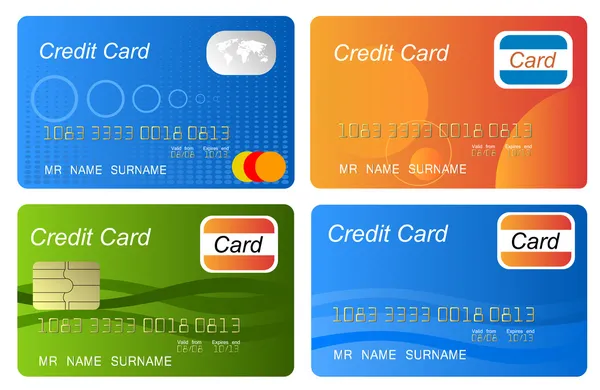 Набор цветной кредитной карты — стоковое фото