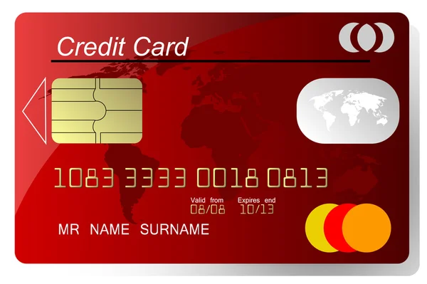 Красный кредитной карты векто — стоковое фото