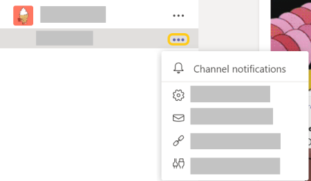 Image of channel notification button in the more options menu.