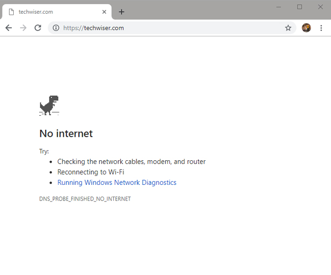internet not working on chrome browser