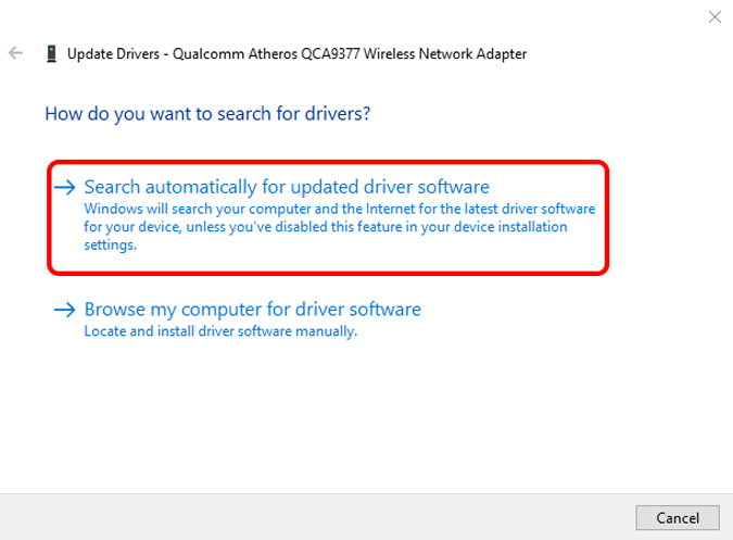 search automatically for wifi drivers