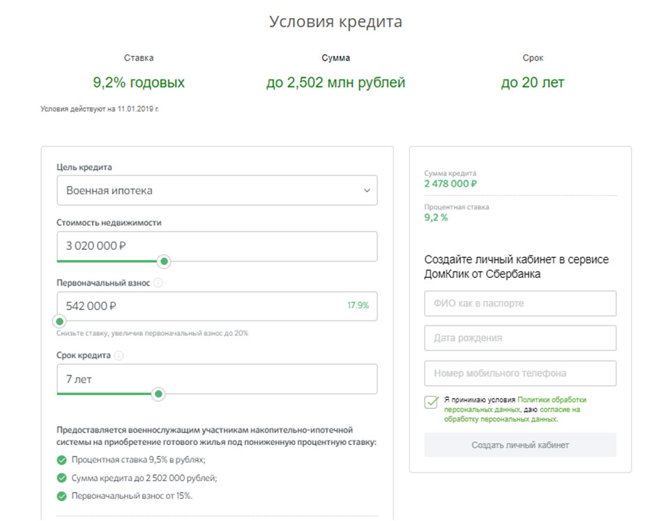 Ипотека без первоначального взноса сбербанк 2024 рассчитать