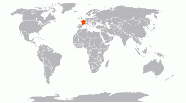Так Франция выглядит на карте мира